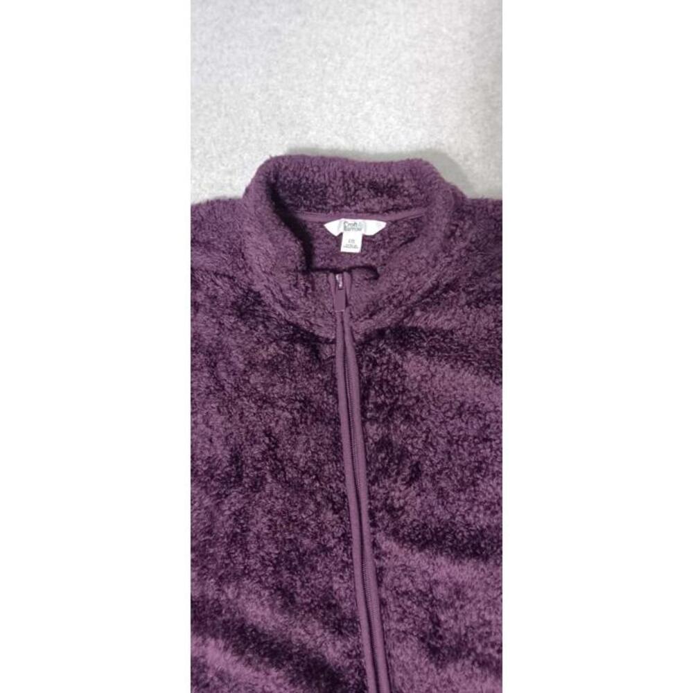 Croft And Barrow Faux Fur Zip Up Vest Womens Size XXL Purple Soft Sleeveless... - Picture 3 of 12